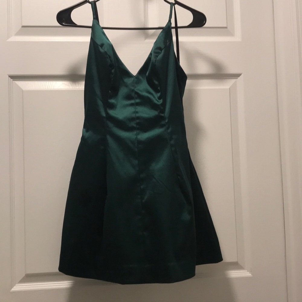 Bebe satin green dress